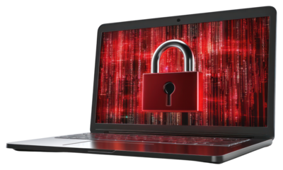 PNG Digital padlock in front of a laptop computer security protection digital.