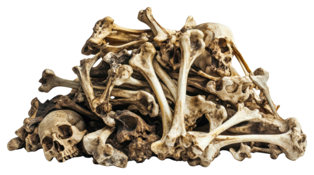 PNG Pile of bones archaeological archaeology historical.