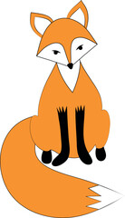 Fox on a transparent background. Isolated vector illustration.