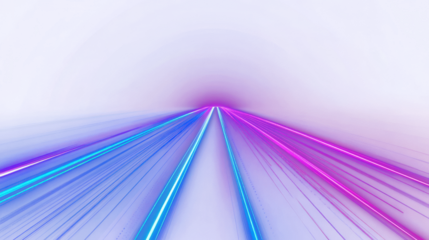 PNG Neon light lines moving rapidly lights futuristic background.