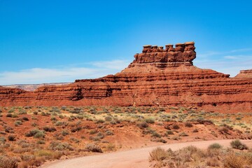 Seven Sailors Red Rock Formation in Valley of the Gods Utah.