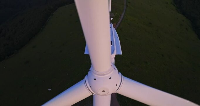 Vibrant Cinematic Scene Wind Generators Across Vast Clear Blue Sky Backdrop