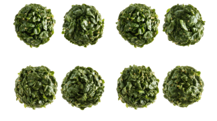 Small Green Spinach Balls on a Clear Background Generative AI