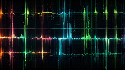 Glowing waveforms creating a matrix of pulsating light. Wallpaper