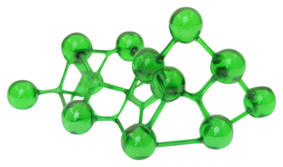 PNG Transparent green 3D molecules gemstone jewelry white background.