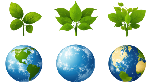 Green Leaves and Globes Generative AI