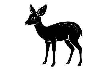 Cute dik dik looking her mother vector art illustration