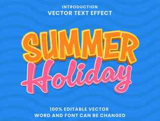 Editable Text Effect Summer Holiday Typography