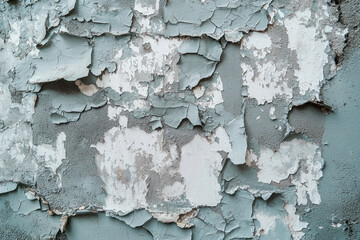 Obraz premium Old peeling gray paint on the stuccoed wall.