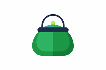 The little green purse on a white background