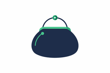 The little green purse on a white background