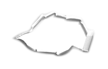 rip paper texture on white background