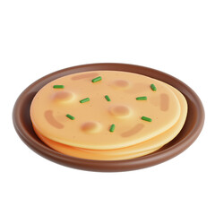 Fototapeta premium PNG 3D aloo paratha illustration isolated on a white background