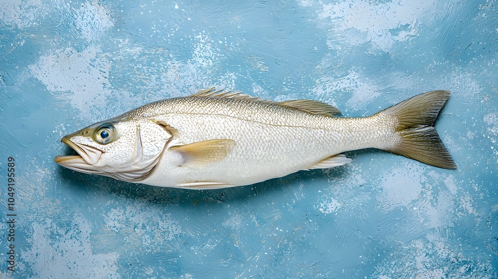 Aufkleber closeup of a fresh unprocessed whiting fish showcasing its delicate subtle skin textures and elegant
