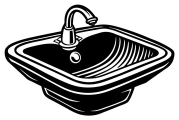 Illustration of isolated bathroom sink on white background 