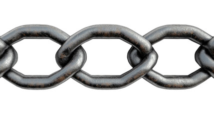 Fototapeta premium a chain-link fence with intricate metal weave, cut out against a transparent background. 