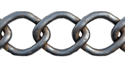a chain-link fence with intricate metal weave, cut out against a transparent  background. 