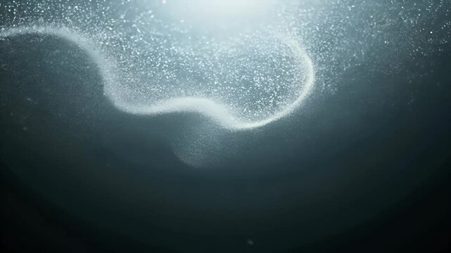 Witness beauty floating white organic dust particles black background moving gracefully slow motion create dynamic wind effect soft bokeh all captured 4K abstract air bright dark dof blur dusty fx