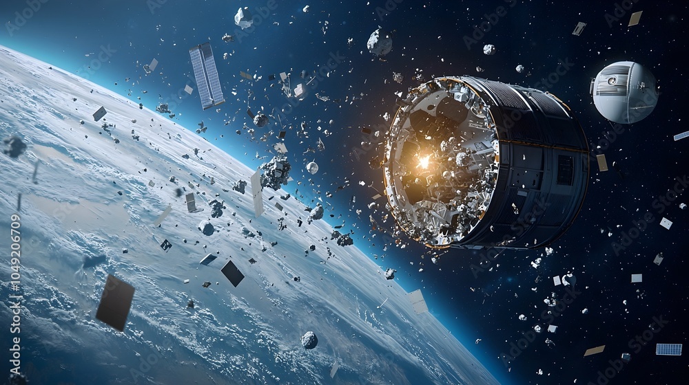 Aufkleber deorbit sail gradually pulling space debris back to earth s atmosphere for responsible disposal and 