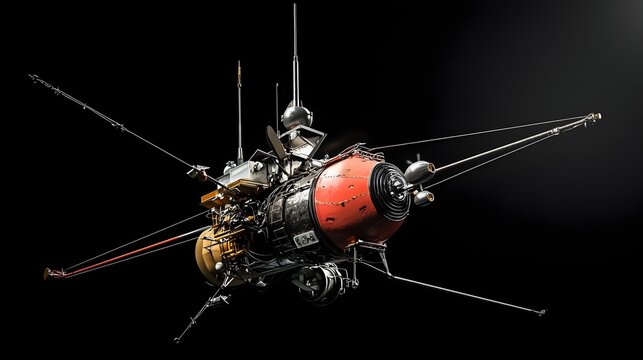A sophisticated spacecraft equipped with harpoons skillfully retrieving and collecting space debris