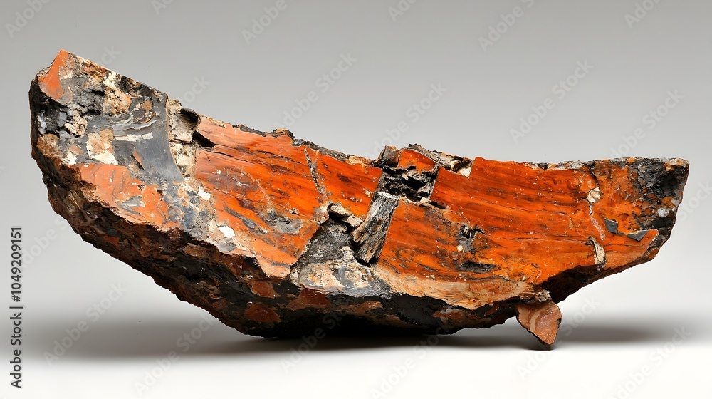 Poster An angled fragment of petrified wood displayed showcasing the intricate natural geological texture and patterns of this ancient fossilized material