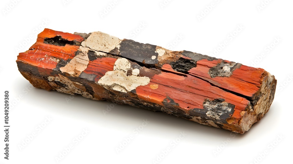 Aufkleber angled fragment of petrified wood displayed showcasing its unique texture intricate patterns and geo