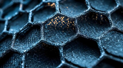Detailed close up view of a graphene sheet showcasing the intricate hexagonal honeycomb molecular structure highlighting the material s advanced technological and scientific applications