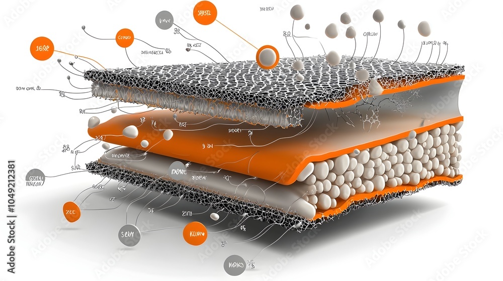 Aufkleber detailed schematic diagram illustrating the molecular structure and reinforcement of composite mater