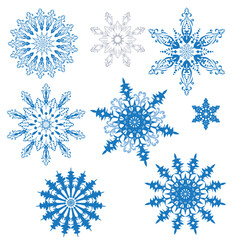 Fototapeta premium Elegant lace snowflakes isolated on white background.eps
