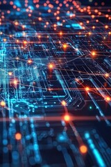 Obraz premium Glowing Abstract Network Connections with Nodes