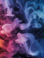 Fototapeta premium Abstract Smoke Patterns in Swirling Style on Black Background