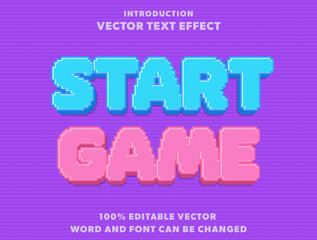 Editable text effect pixel game