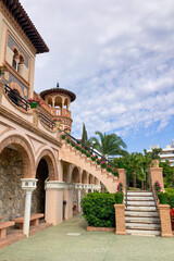 Obraz premium House of Navajas, a palace decorated with tiles of the Moorish revival of 1925 with gardens and exhibition ground in Torremolinos, Spain