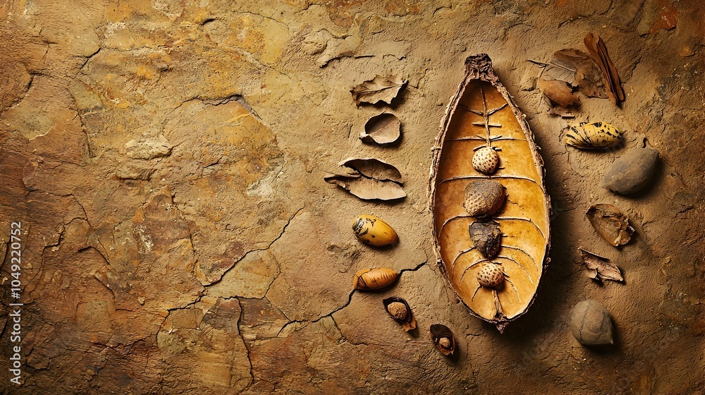 Poster fossilized seed pod from an intriguing ancient plant species discovery preserved relic of prehistori
