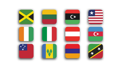 Vector illustrations of country flags