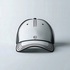 Stylish mockup of a classic baseball cap  on a white background