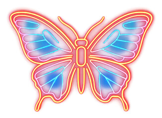 Obraz premium PNG Butterfly lights neon illustration.