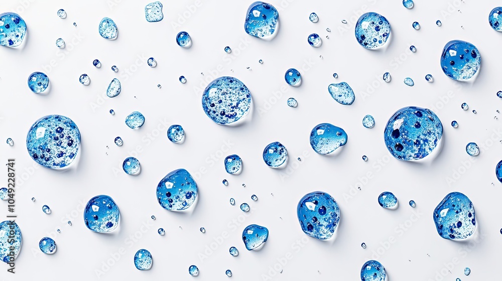 Poster water droplets on a smooth surface displaying intricate patterns generative ai