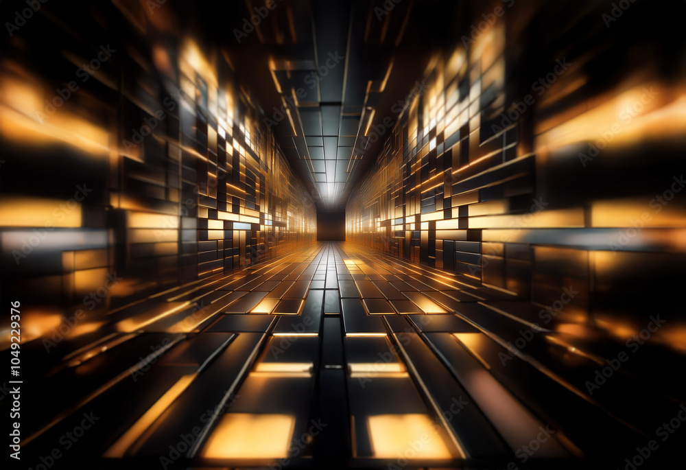 Poster A glowing, futuristic corridor with a bright light at the end, suggesting a path forward.