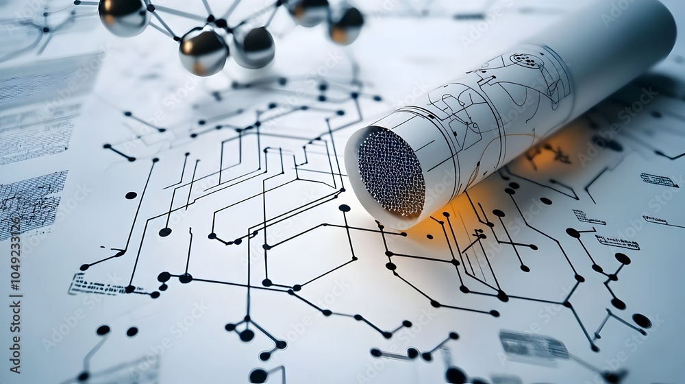 Leinwandbilder innovative graphene ink printed on paper to form intricate electronic circuits showcasing the future