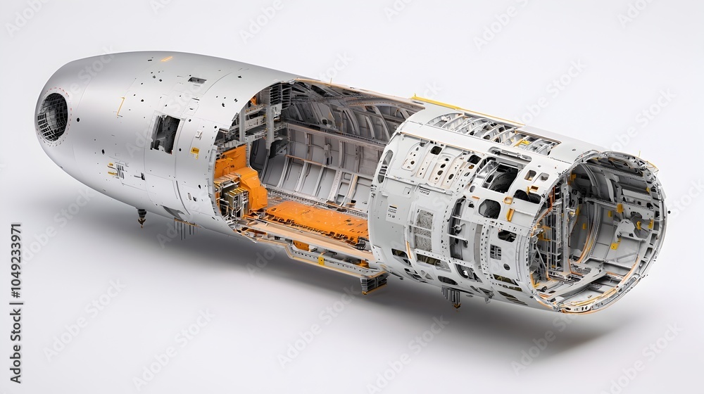 Poster intricate cross section view showcasing the structural composition and engineering details of alumin