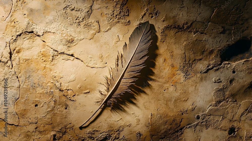 Poster Meticulously preserved Archaeopteryx fossil exhibiting clearly defined feather imprints offering a glimpse into the evolutionary transition between dinosaurs and birds