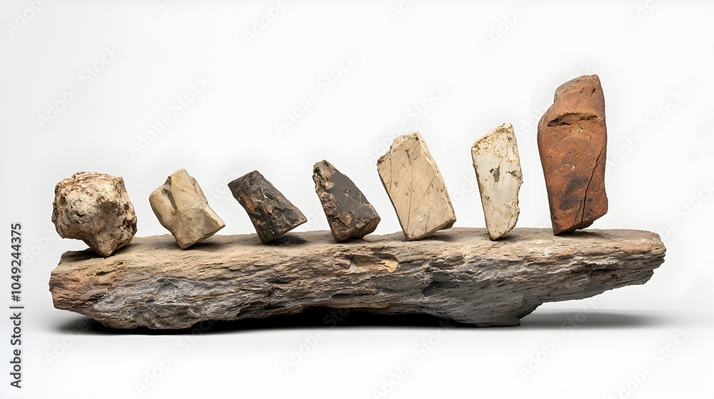 Aufkleber precisely organized fossilized shark vertebrae offering a glimpse into the prehistoric underwater wo