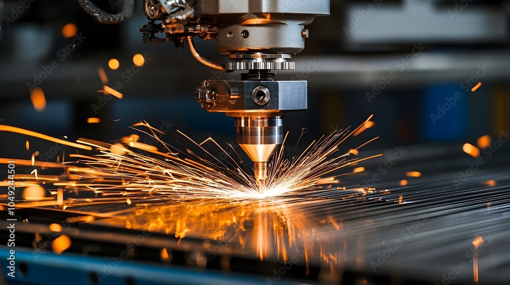 Poster Precision Aluminum Sheet Fabrication on CNC Machines in a Modern Industrial Workshop Environment  Automated Metalworking and Manufacturing Process