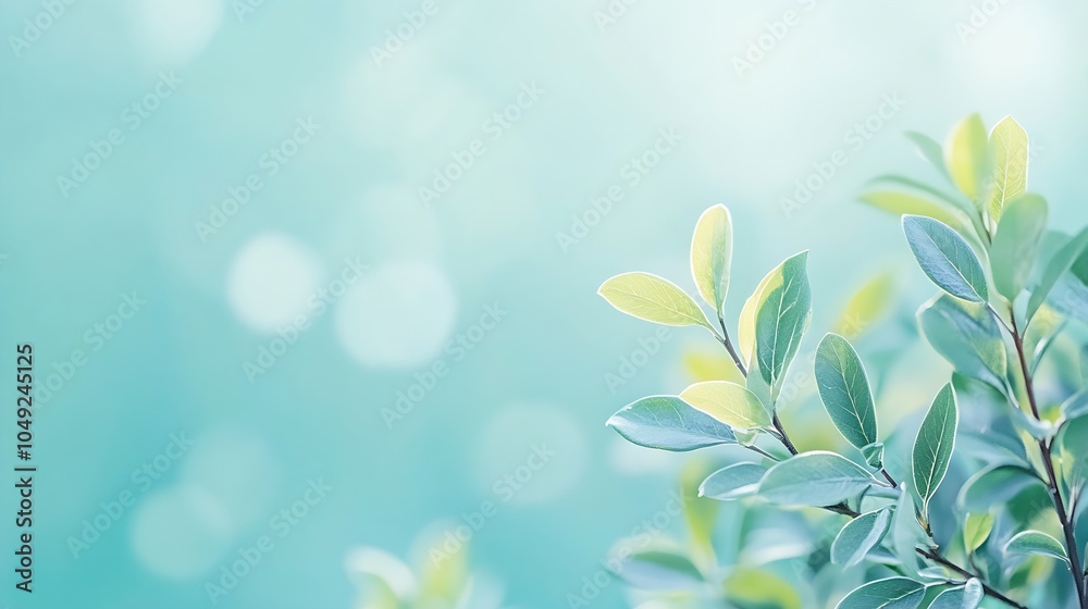 Poster Serene Greenery with Soft Focus Bokeh Background Perfect for Nature Themed Designs : Generative AI