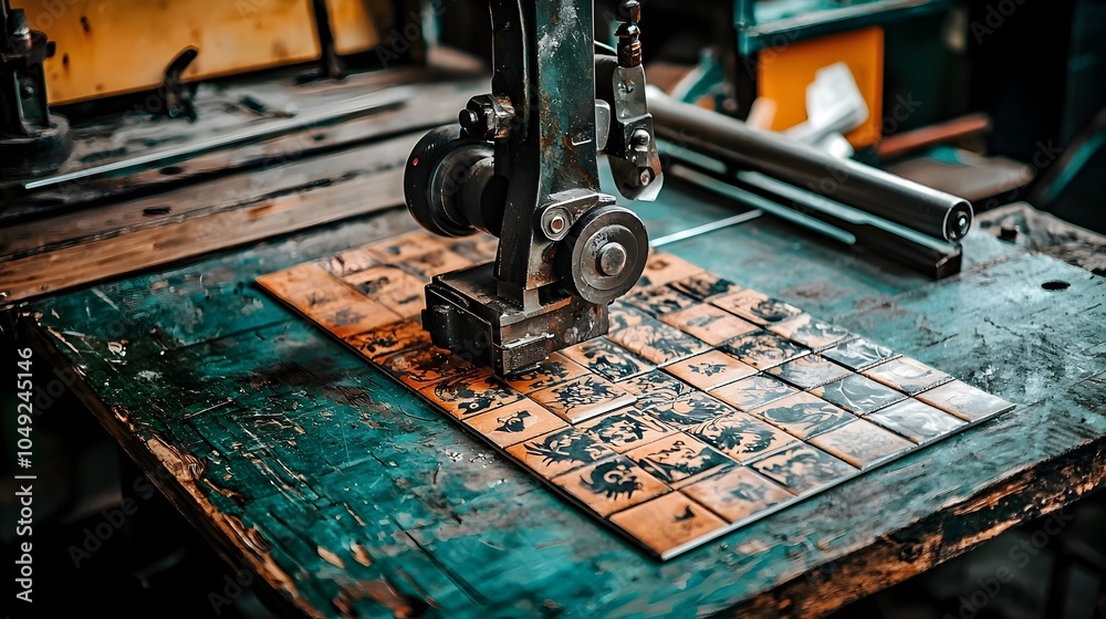 Poster Printing machines applying intricate and decorative patterns on ceramic tiles