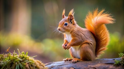 Obraz premium Wild red squirrel in Formby Nature Reserve UK Medium Shot
