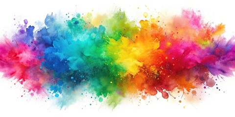 Aerial watercolor splatter background with canvas texture