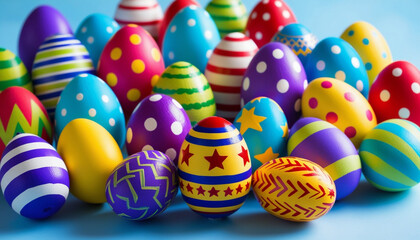 Obraz premium Pastel Easter Eggs in White Bowl. Ideal for Festive and Spring Themes