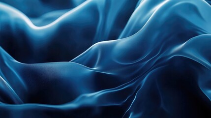 Obraz premium Abstract Blue Fabric Draped in Soft Waves